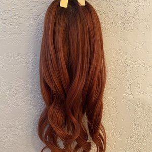 Hidden Crown Topper Extension, Color #33 Dark Auburn, Rooted